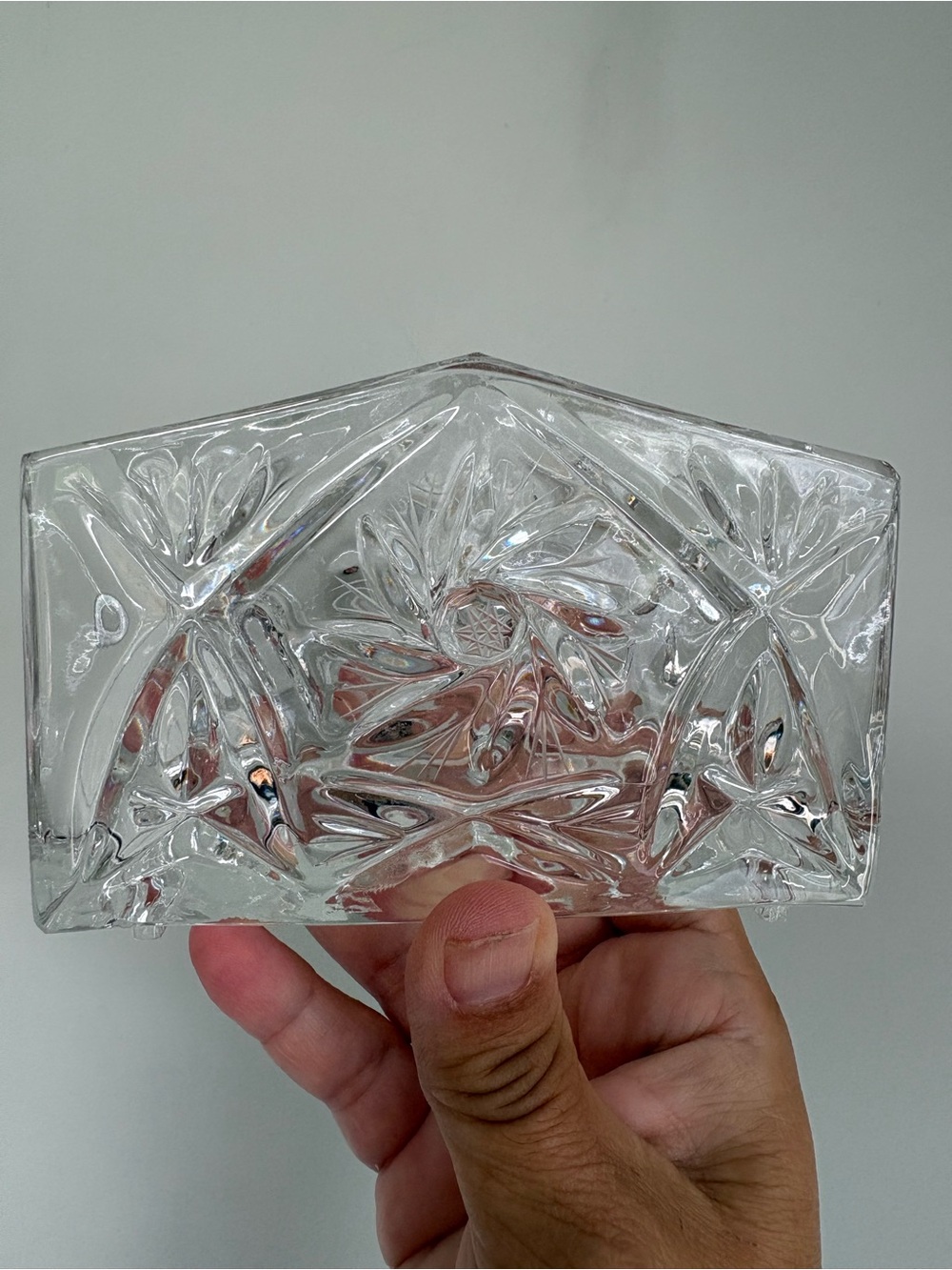 Elegant Cut Glass Napkin Holder / Letter & Mail Caddy | Vintage Table Decor